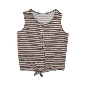 NWT love fire stripe tie front top